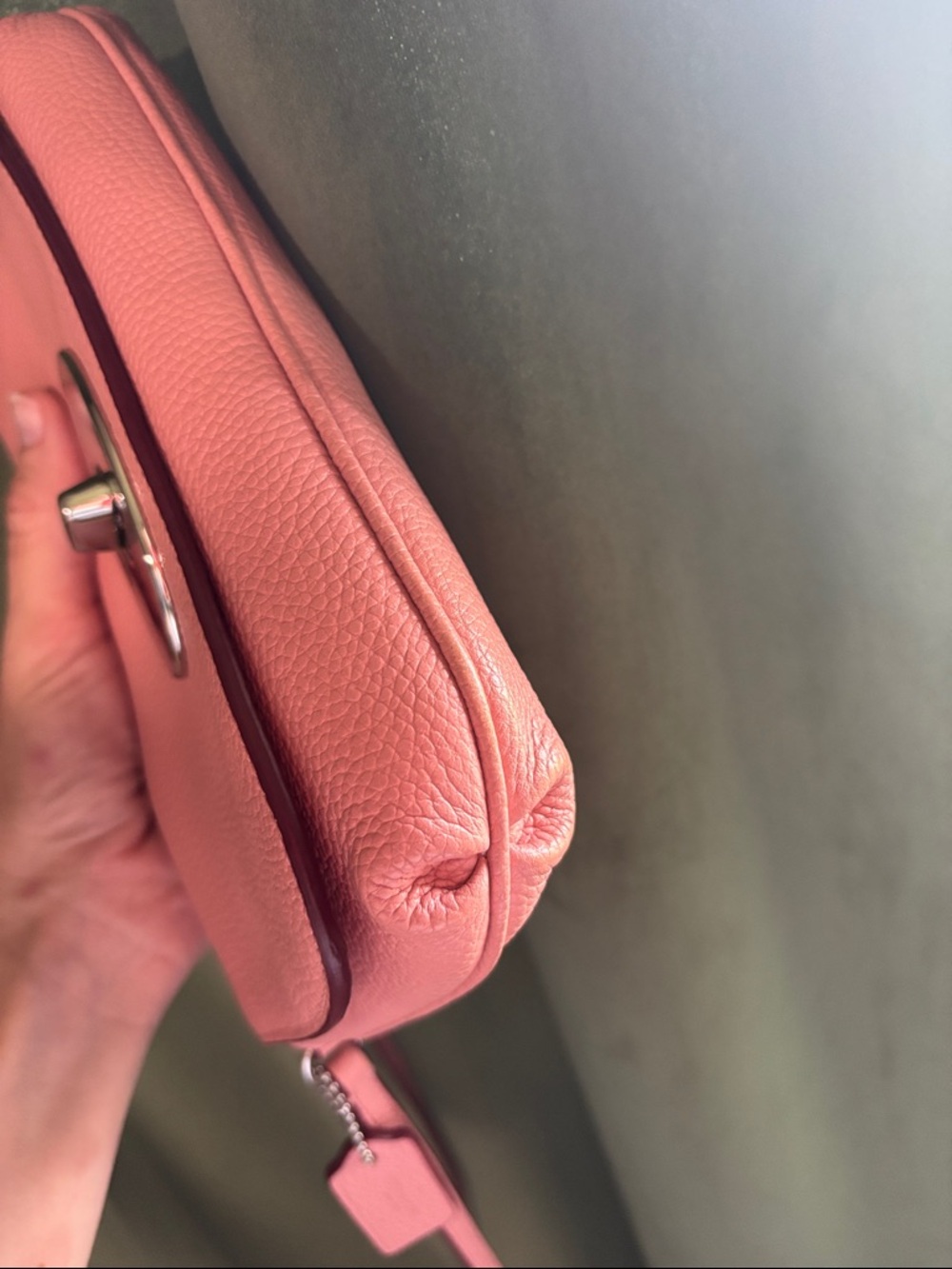 Coach Pink Pebbled Leather Crossbody with Turn-Lock - Picture 9 of 10